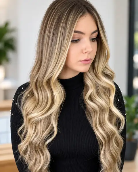 Rubio con ondas suaves